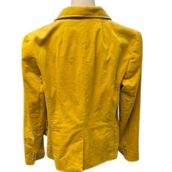 "Talbots" Mustard Womens Corduroy Blazer SZ-14 Gold Buttons Vented  PLZ READ!!!! - Picture 3 of 16